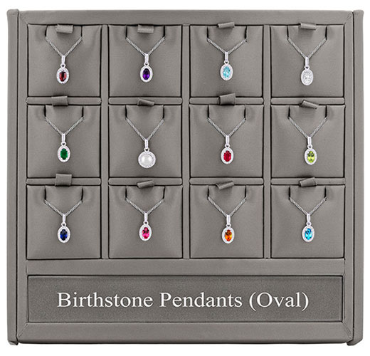 Oval Birthstone Pendants