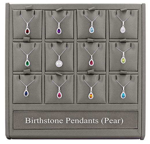 Pear Birthstone Pendants