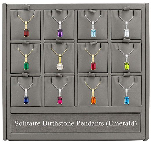 Solitaire Emerald Birthstone Pendants
