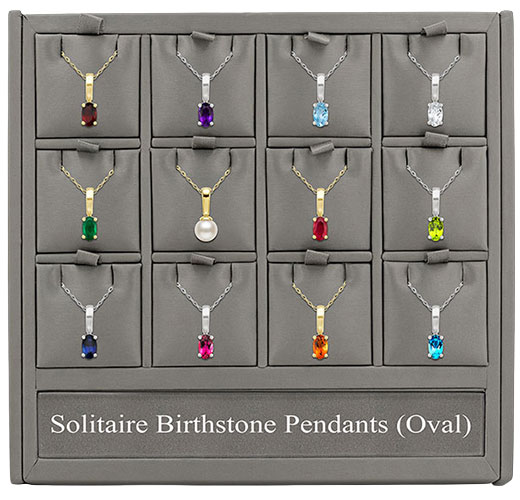 Solitaire Oval Birthstone Pendants
