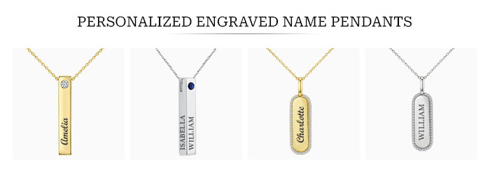 Personalized Engraved Name Pendants